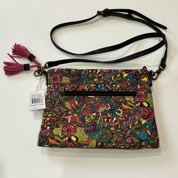 SAKROOTS NWT Artist Circle Rainbow Spirit Desert Polyester Adjustable Crossbody - Picture 2 of 8